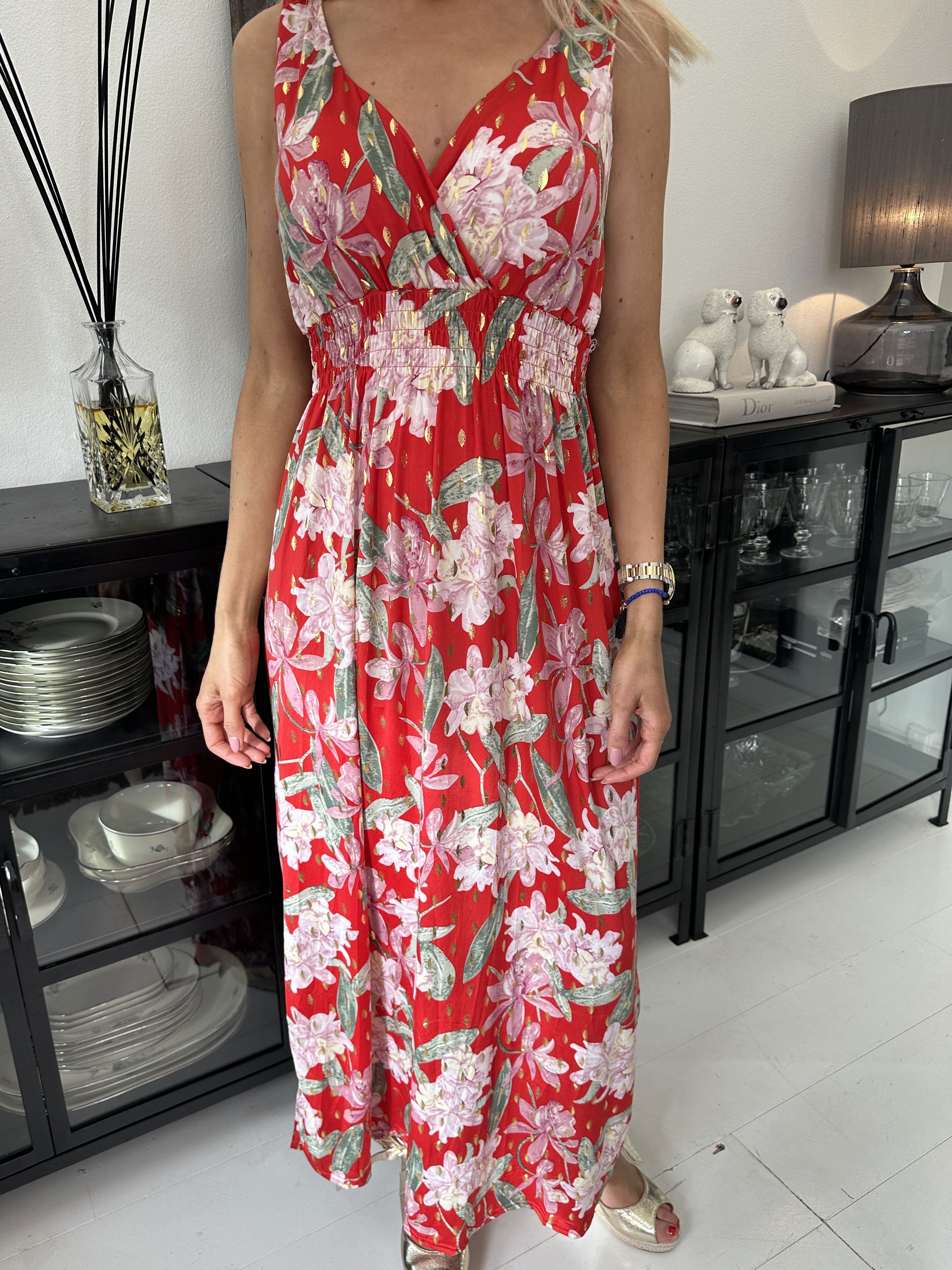 Kenza Flower - Stropkjole i elastisk stof